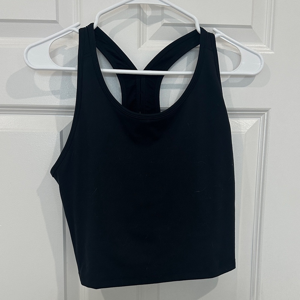 Beyond Yoga Black Racerback Cropped Tank Top size XL
